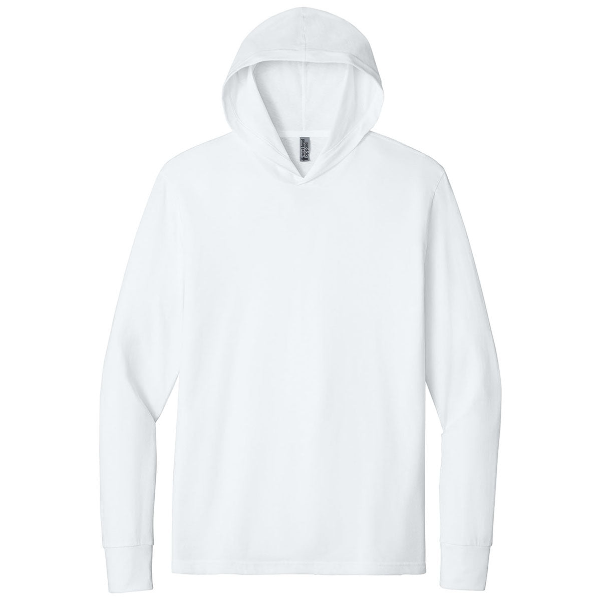 Next Level Men's White Apparel CVC Long Sleeve Hoodie