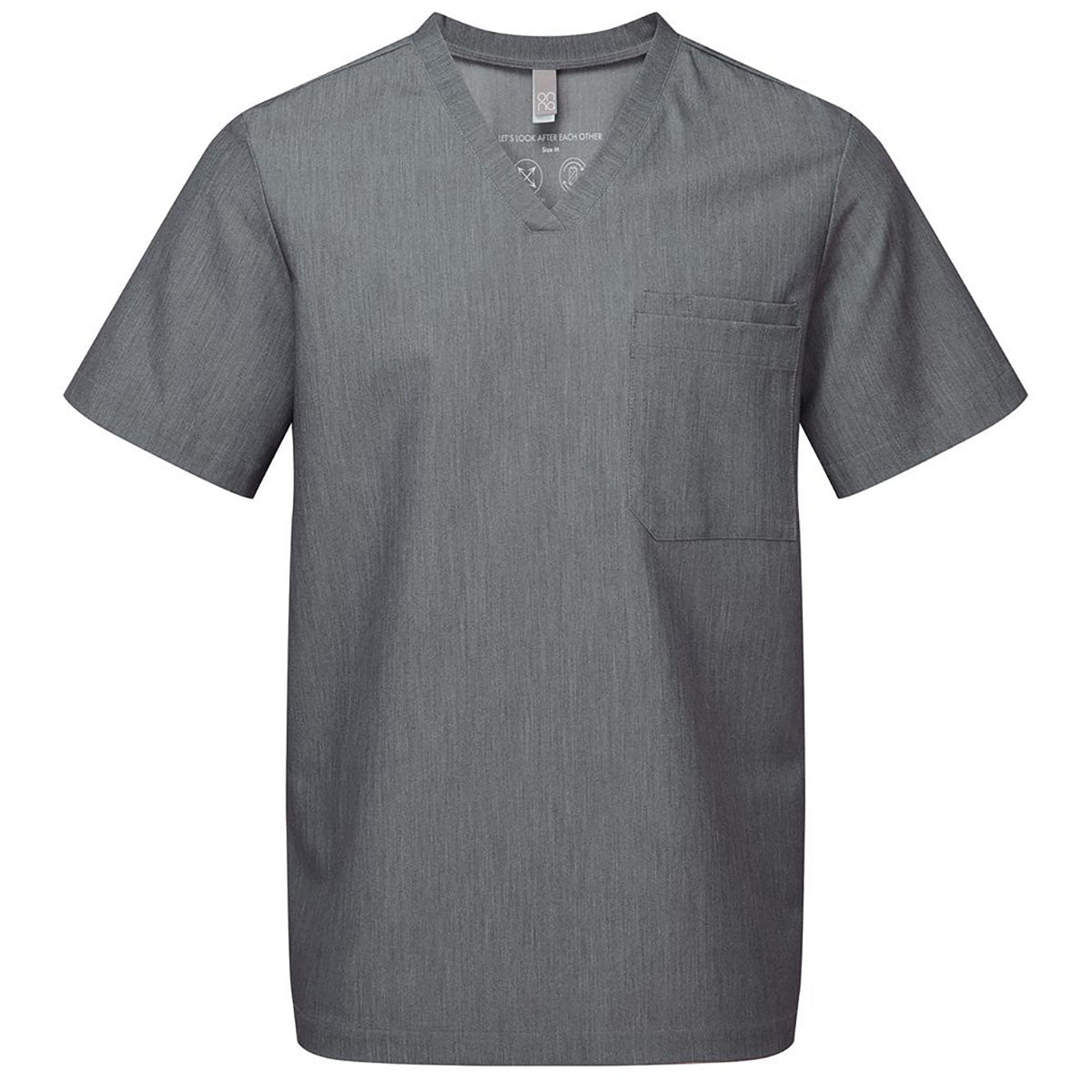 Onna Men's Dynamo Grey Limitless V-Neck Stretch Scrub Top