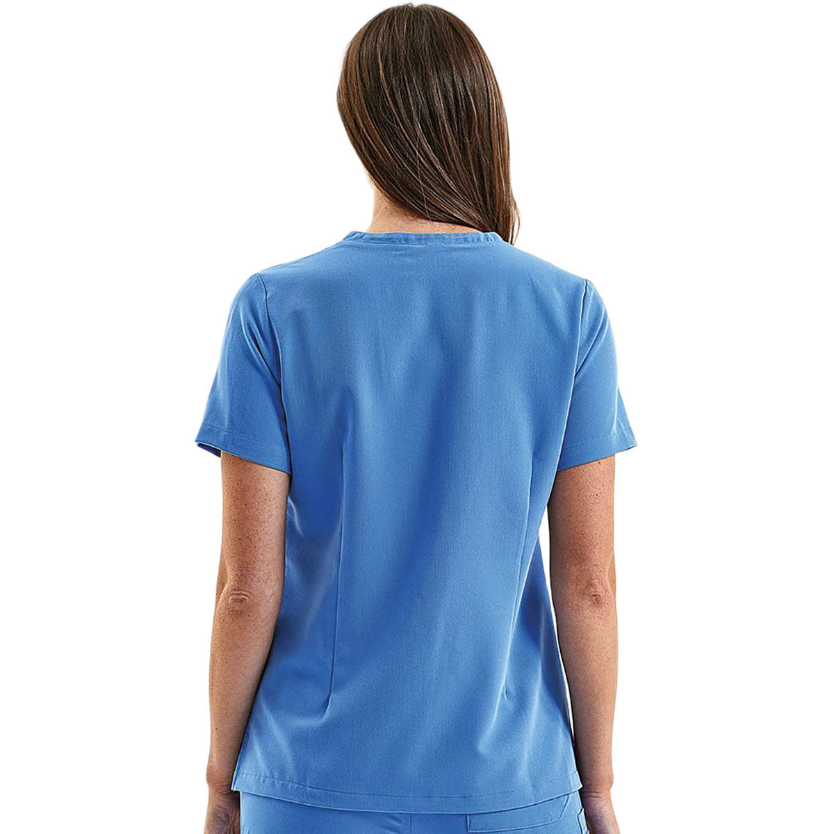Onna Women's Ceil Blue Limitless V-Neck Stretch Scrub Top