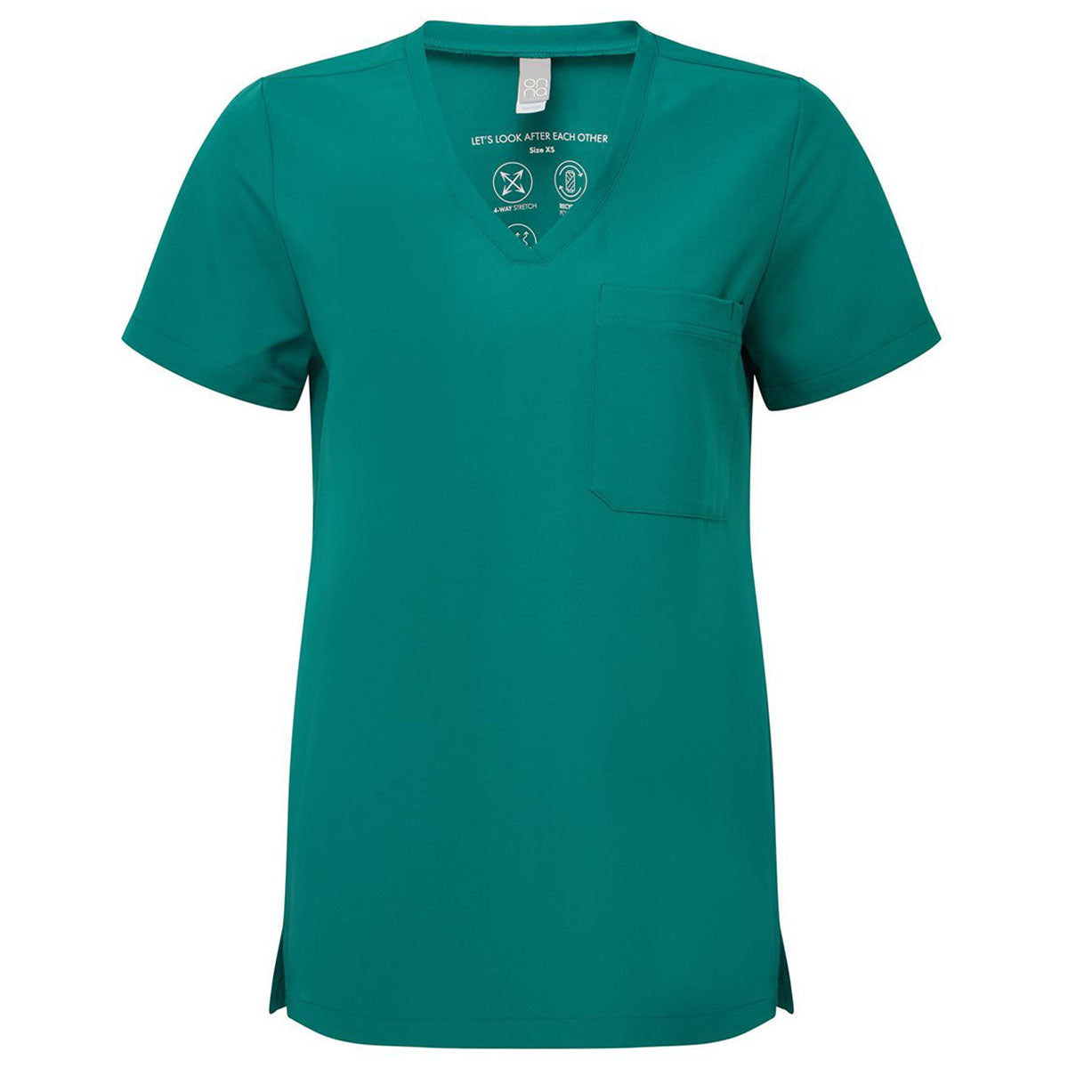 Onna Women's Clean Green Limitless V-Neck Stretch Scrub Top