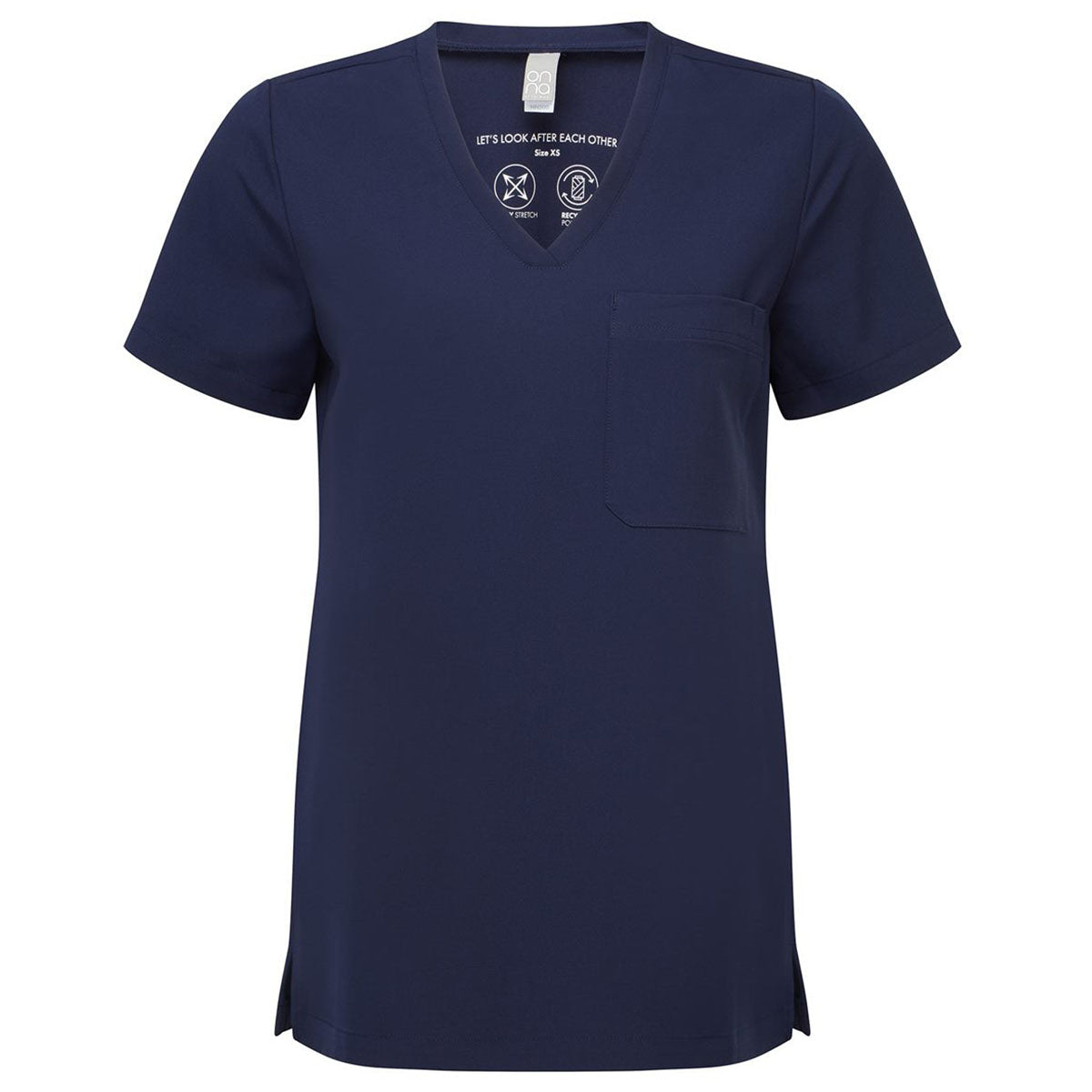 Onna Women's Navy Limitless V-Neck Stretch Scrub Top