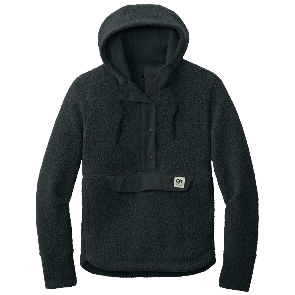 Outdoor Research Women's Black Packwood Fleece Pullover Hoodie