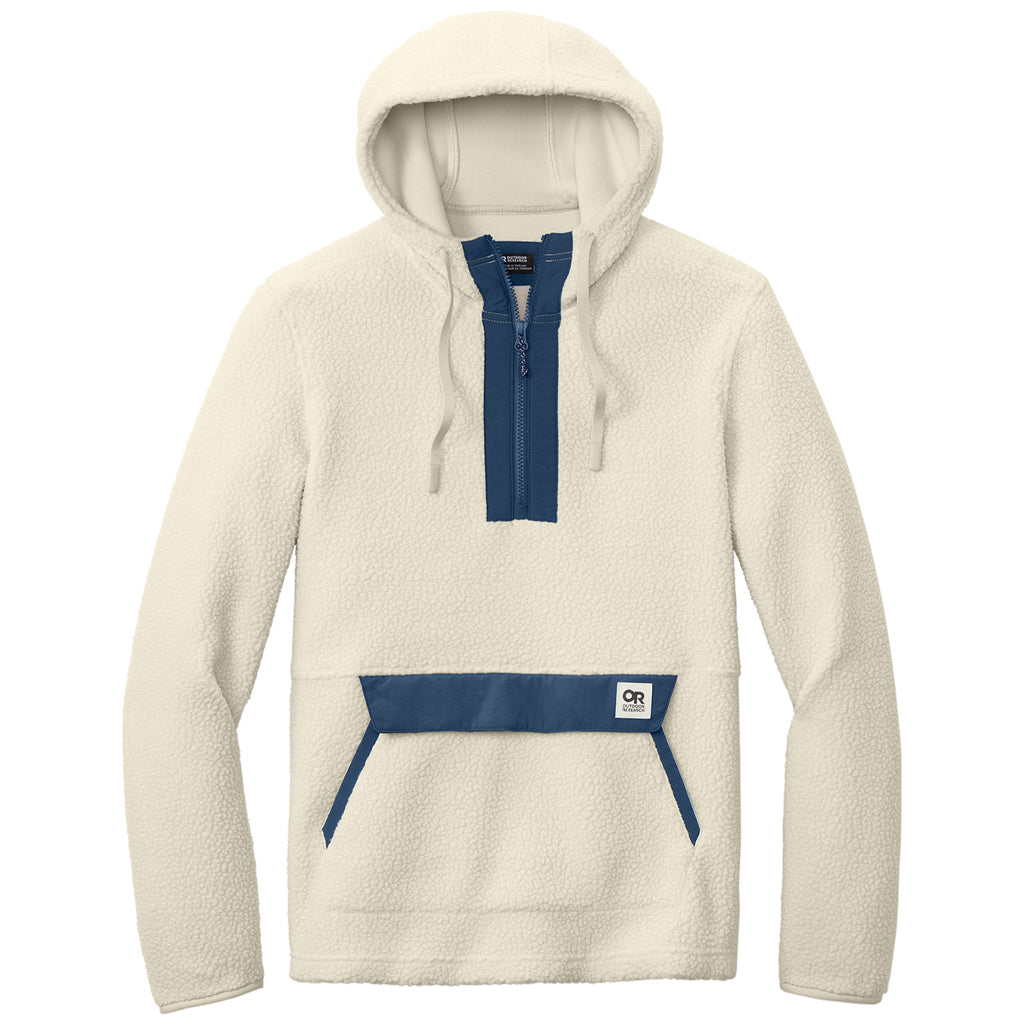 Outdoor Research Men's Oat/ Navy Packwood Fleece Pullover Hoodie