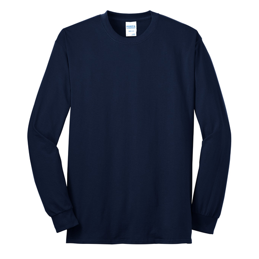 Port & Company Men's Navy Long Sleeve Core Blend Tee