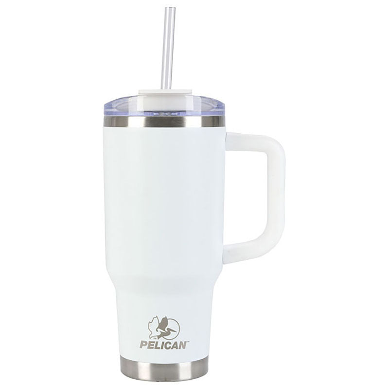 Pelican Porter White 30 oz. Recycled Double Wall Stainless Steel Travel Tumbler