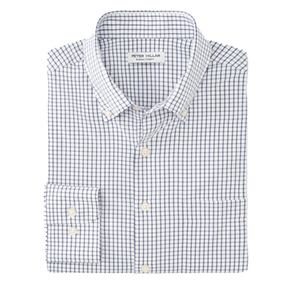 Peter Millar Men's Navy Hanford Performance Twill Sport Shirt