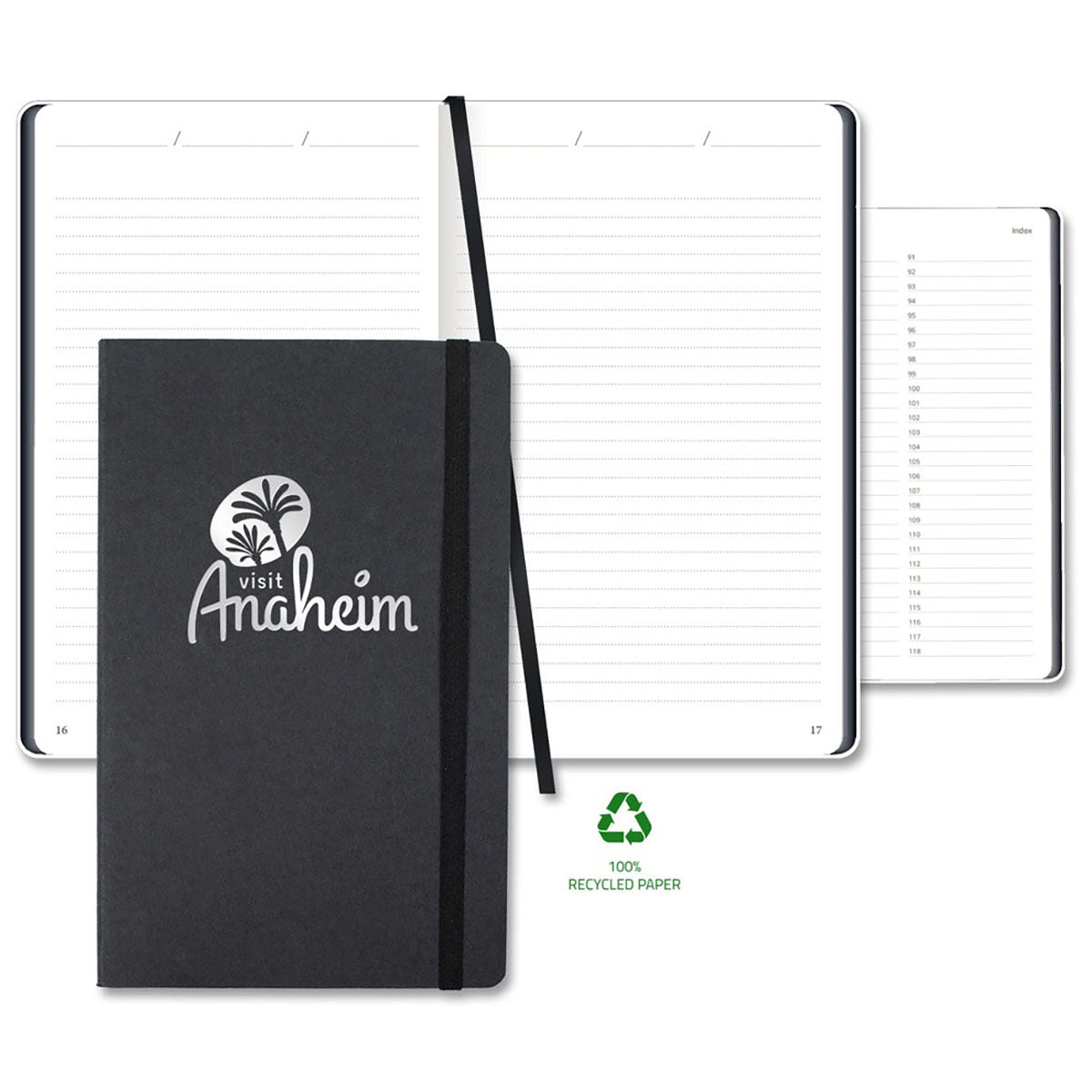 Castelli Midnight Carapace Medio Lined Recycled White Page Journal