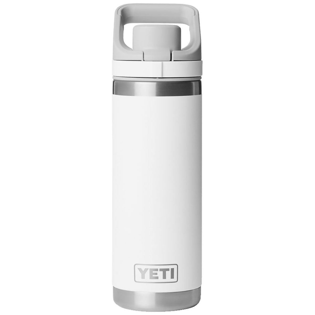 YETI White Rambler 18 oz Water Bottle with Color-Matched Flip Chug Cap