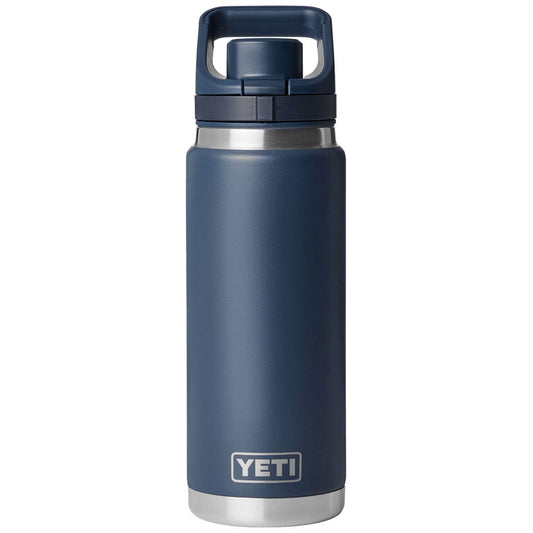 YETI Navy Rambler 26 oz Water Bottle with Color-Matched Flip Chug Cap