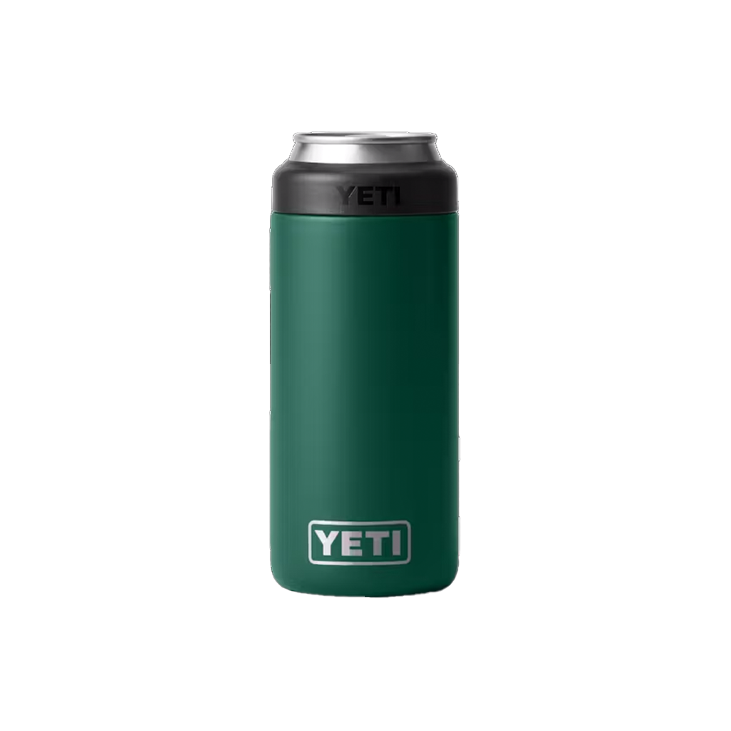 YETI Black Forest Green Rambler 12 oz Colster Slim Can Cooler