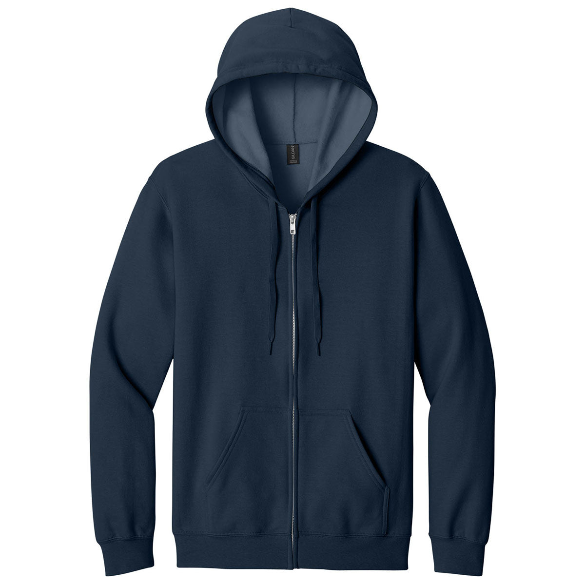 Gildan Men's Navy Softstyle Midweight Fleece Full-Zip Hooded Sweatshirt