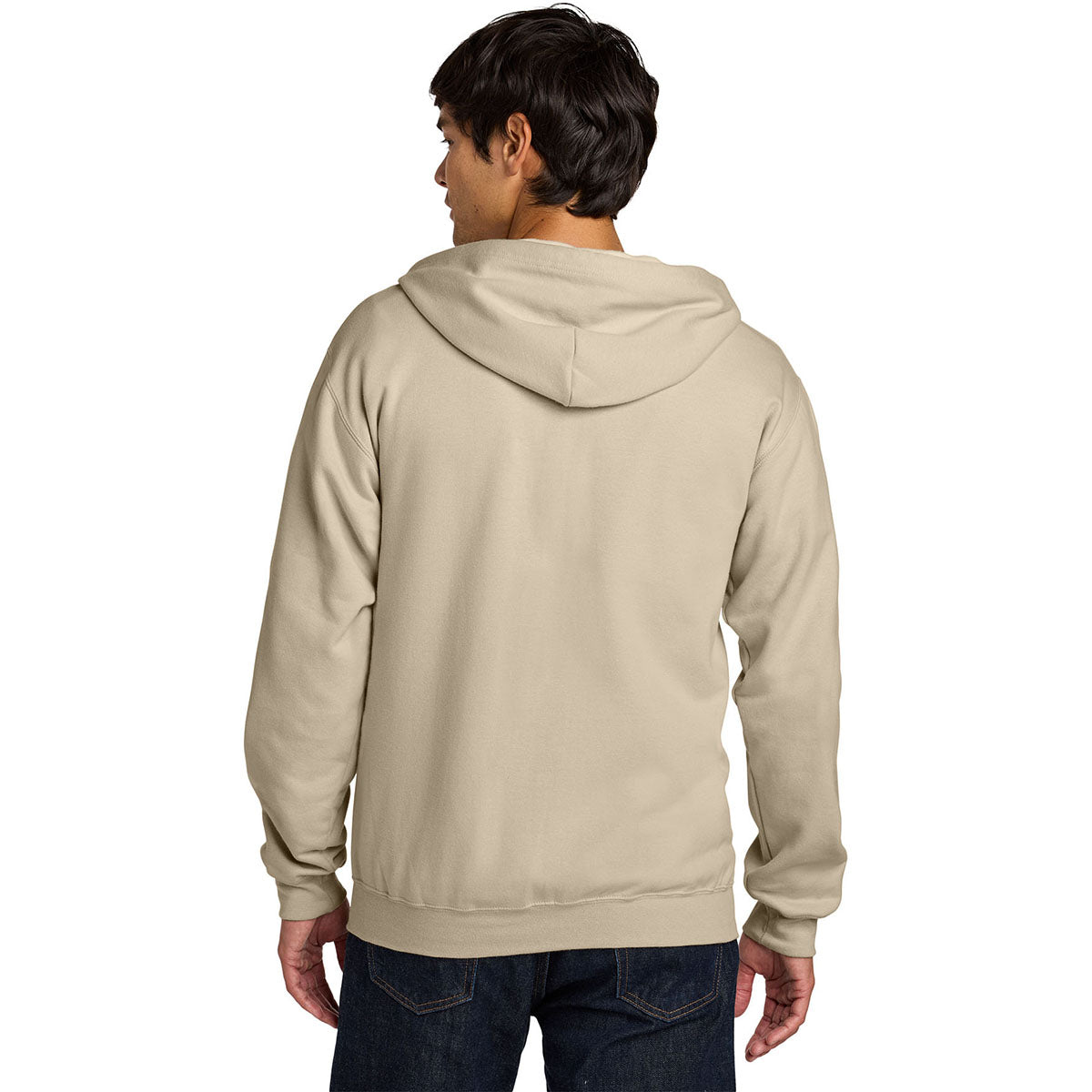 Gildan Men's Sand Softstyle Midweight Fleece Full-Zip Hooded Sweatshirt