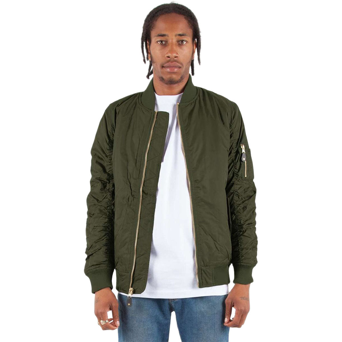 Shaka Wear Unisex Olive Bomber Jacket