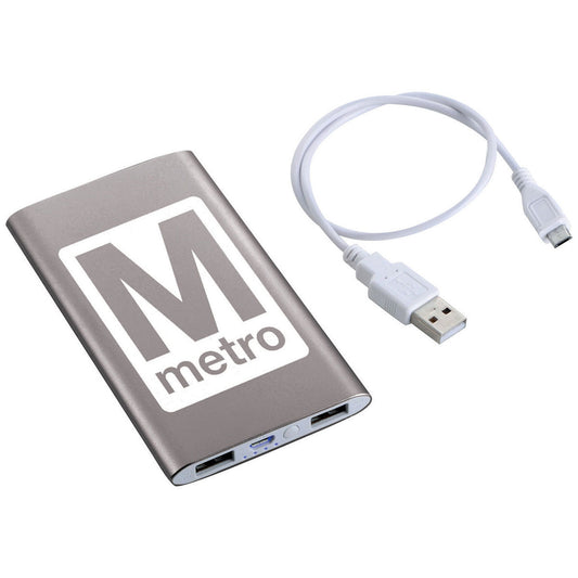 48-Hour Bullet Grey Sleek Aluminum 4,000 mAh Power Bank