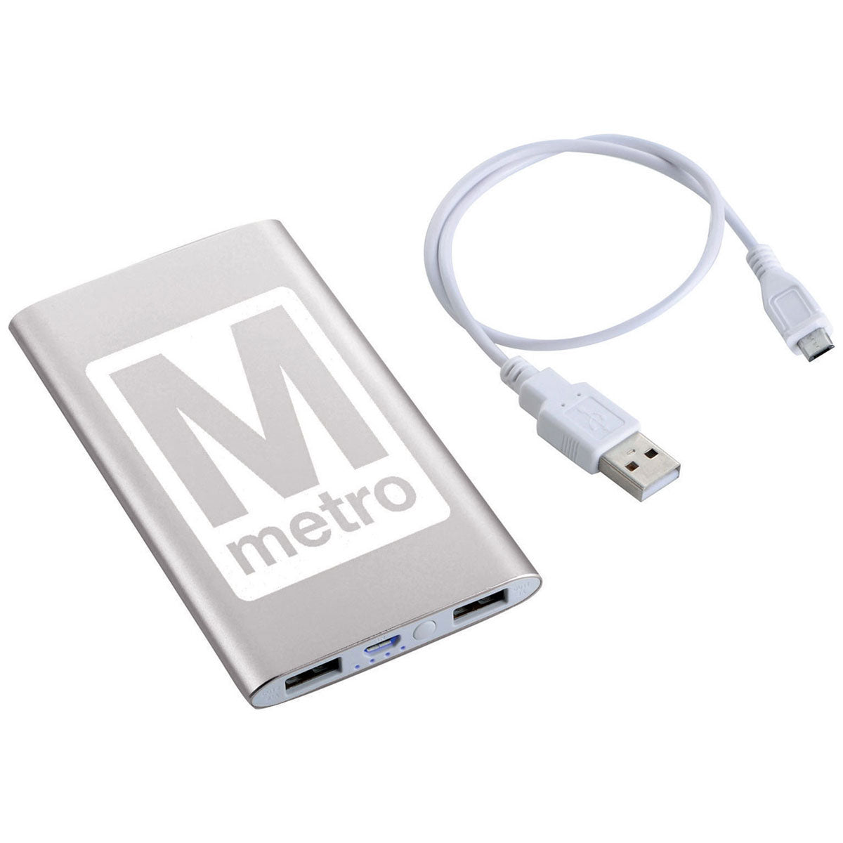 48-Hour Bullet Silver Sleek Aluminum 4,000 mAh Power Bank