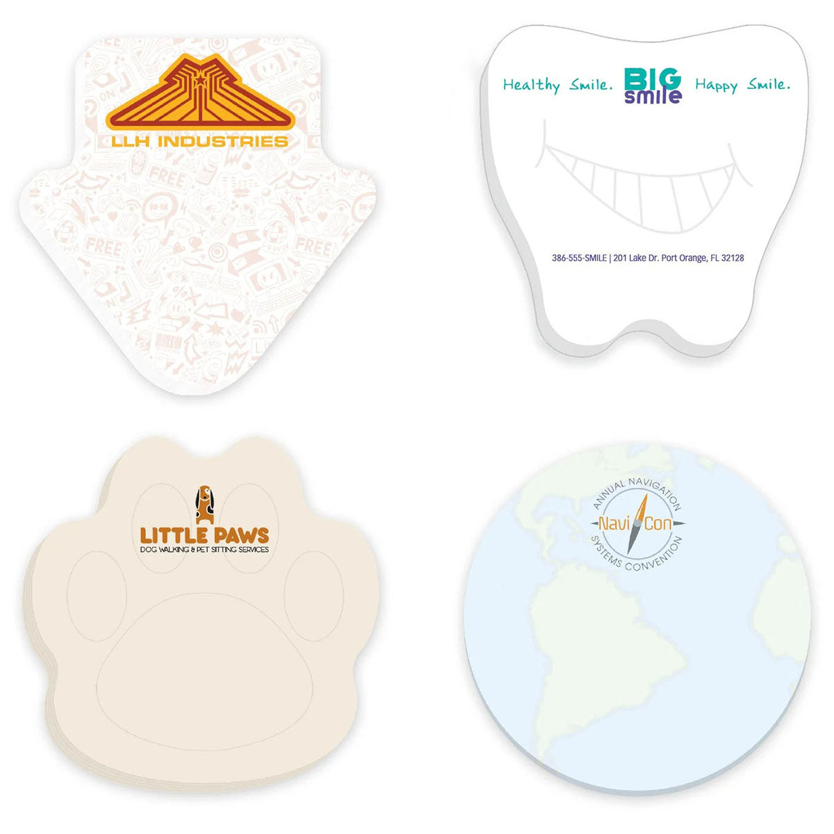Souvenir White Sticky Note 3" x 3" Die Cut Pad, 25 sheet