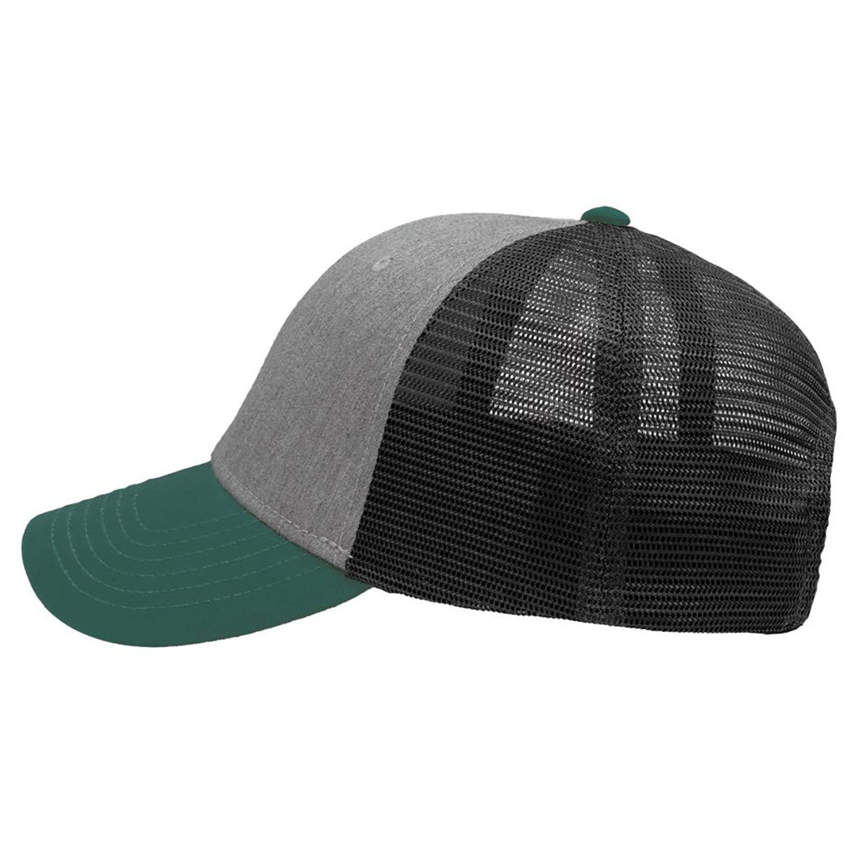 Sportsman Heather Grey/Charcoal/Forest Green Lo-Pro Mesh Back Trucker Fit Cap
