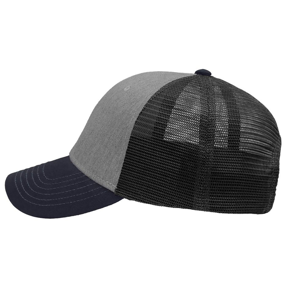 Sportsman Heather Grey/Charcoal/Navy Lo-Pro Mesh Back Trucker Fit Cap