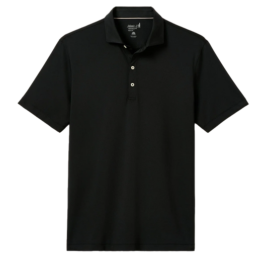 Johnnie-O Men's Black Birdie Solid Jersey Performance Polo