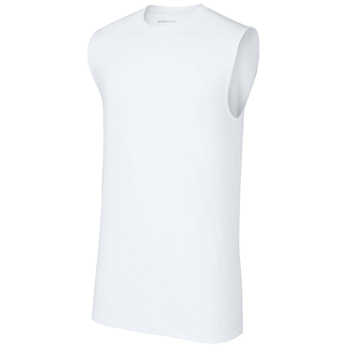 Sport-Tek Men's White PosiCharge Compression Sleeveless Tee