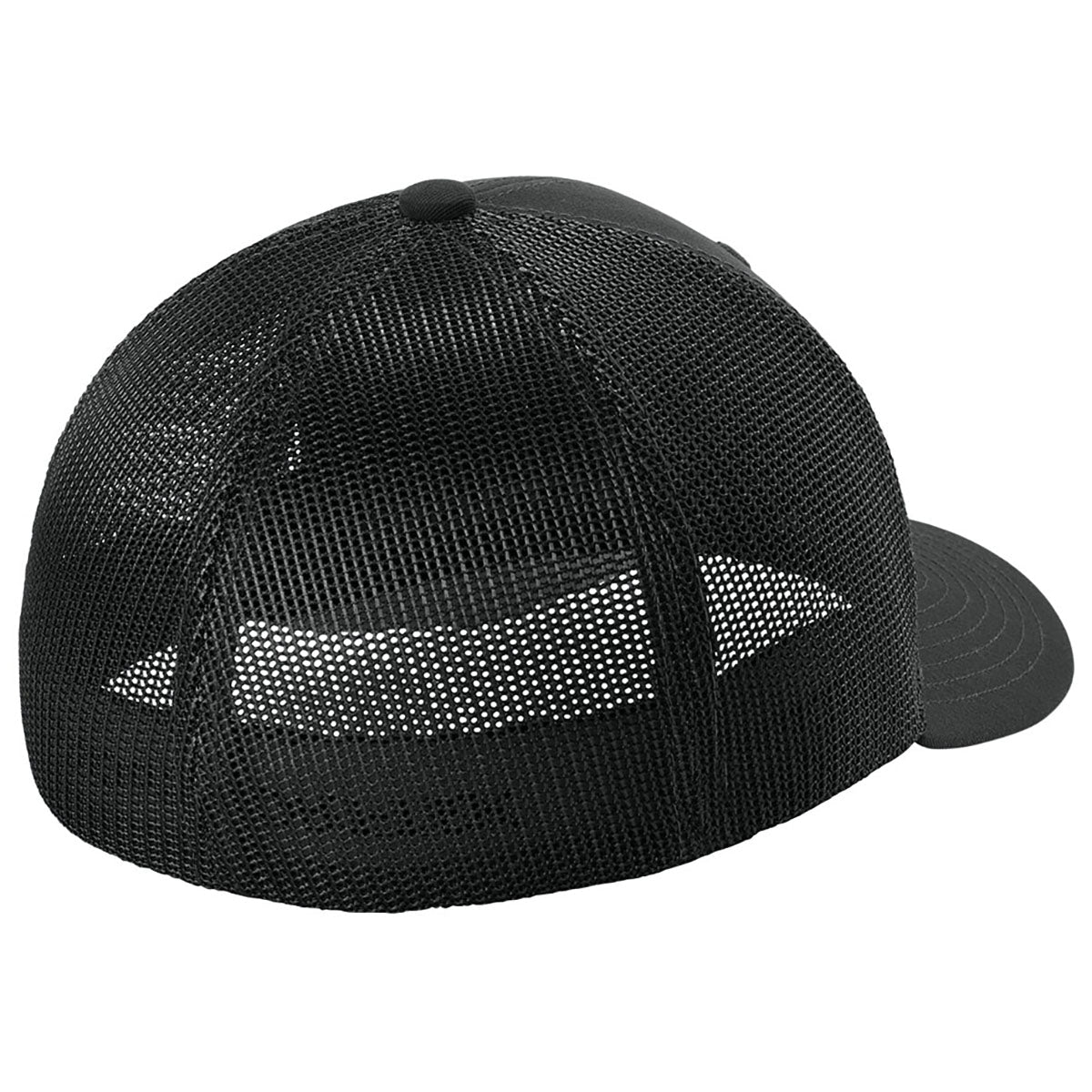 Sport-Tek Black/Black Stretch-Tek Mesh Back Cap