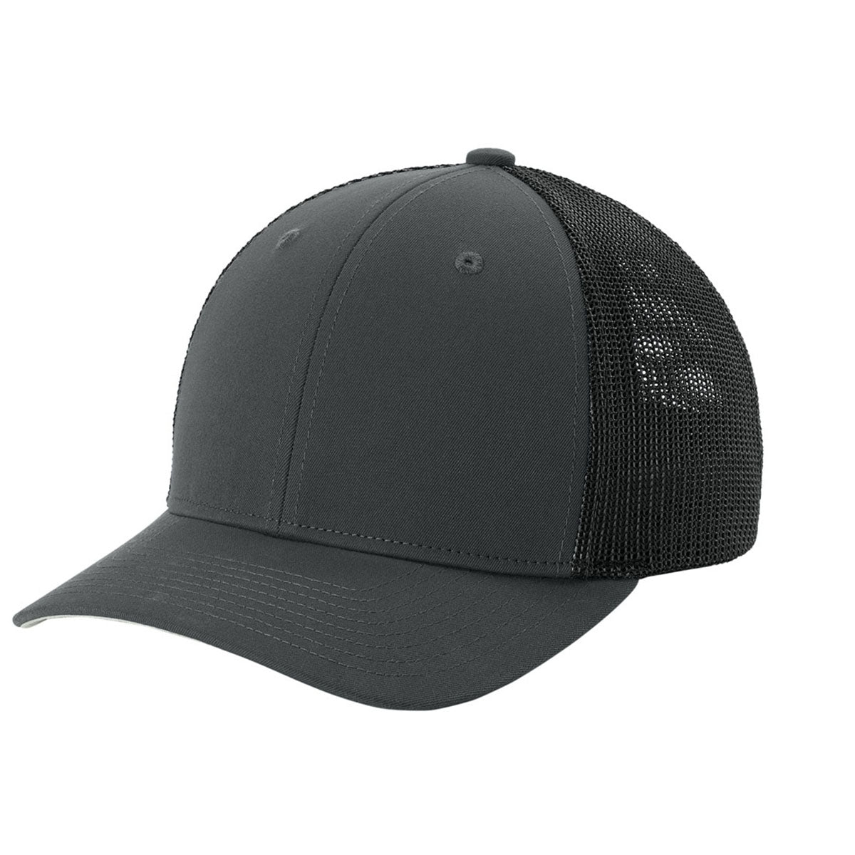 Sport-Tek Iron Grey/Black Stretch-Tek Mesh Back Cap