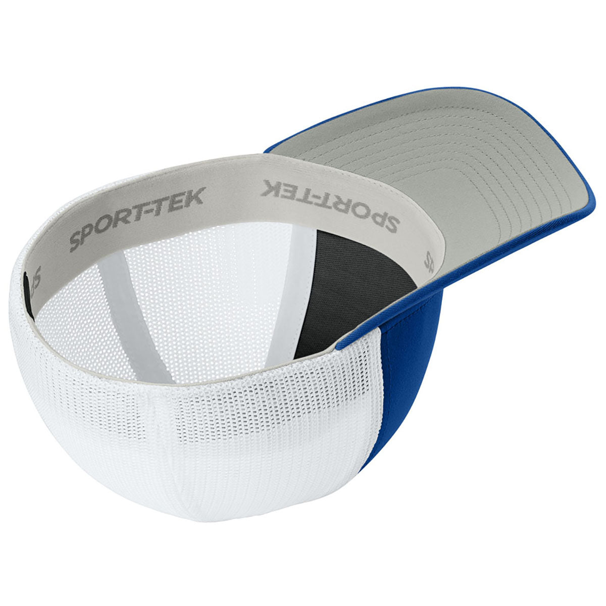 Sport-Tek True Navy/White Stretch-Tek Mesh Back Cap
