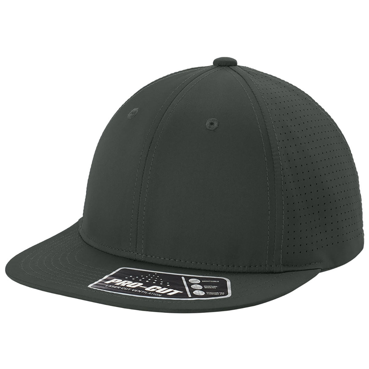 Sport-Tek Iron Grey Pro-Cut Stretch-Tek Cap
