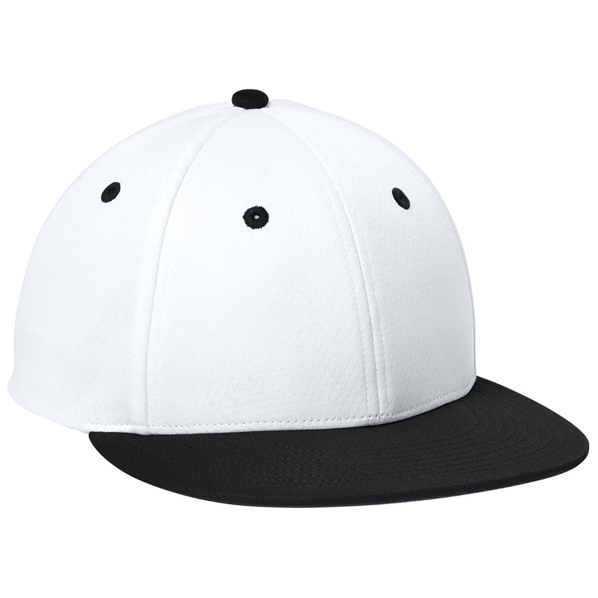 Sport-Tek White/Black/White Impact Mesh Stretch-Tek Cap