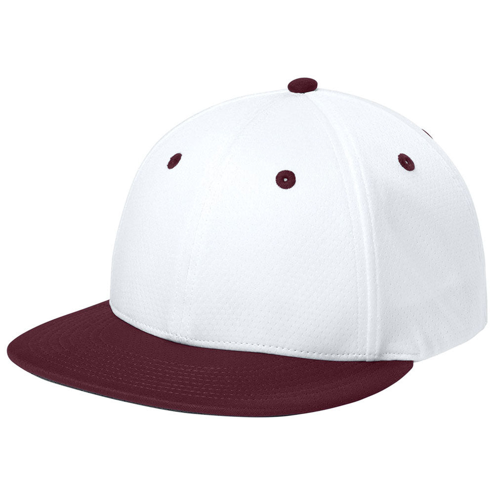 Sport-Tek White/Maroon/White Impact Mesh Stretch-Tek Cap
