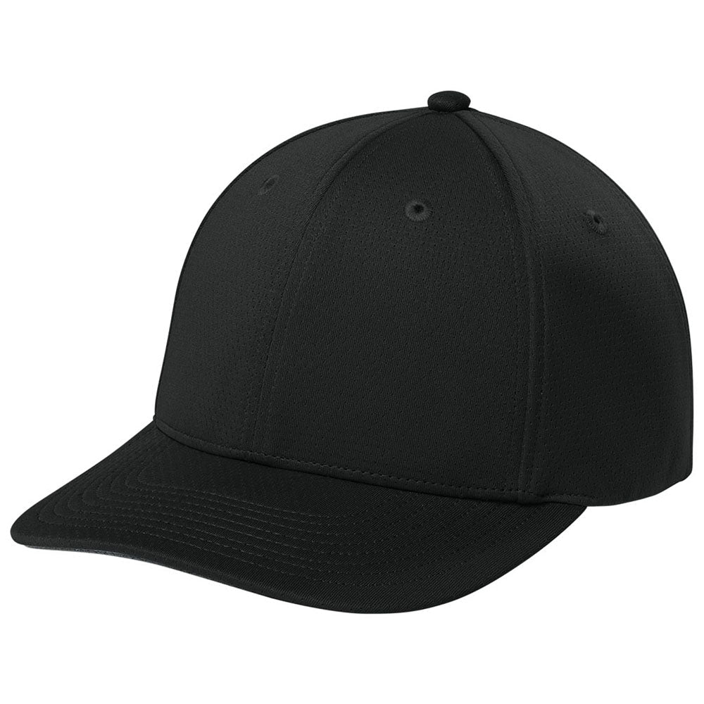 Sport-Tek Black Impact Mesh Stretch-Tek Adjustable Cap