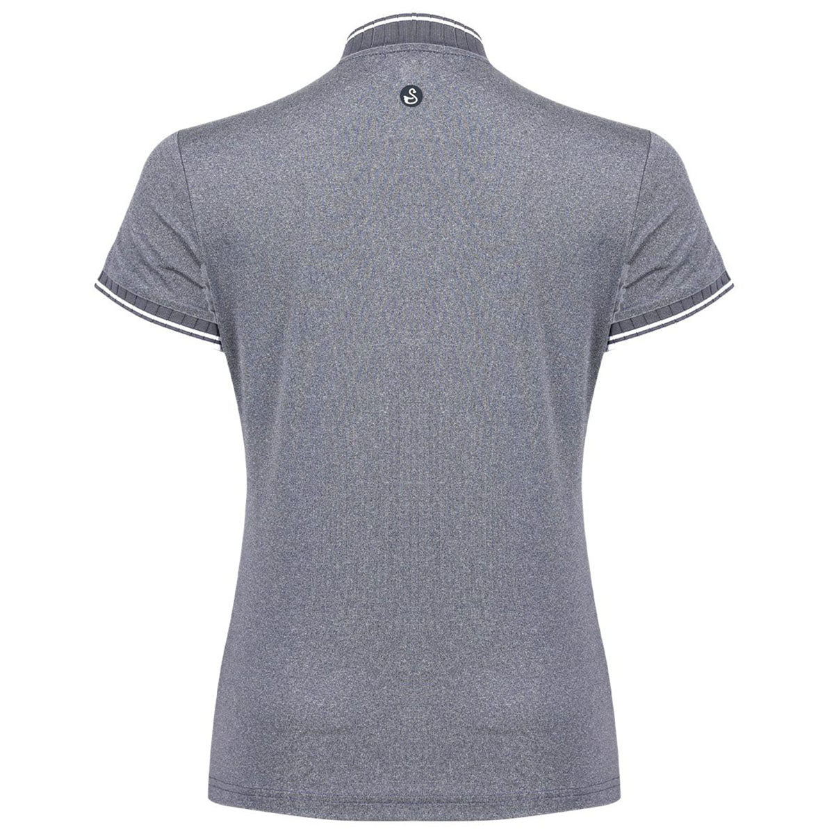 Swannies Women's Navy Heather Tara Tipped Polo