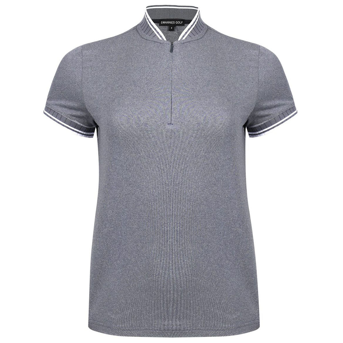 Swannies Women's Navy Heather Tara Tipped Polo