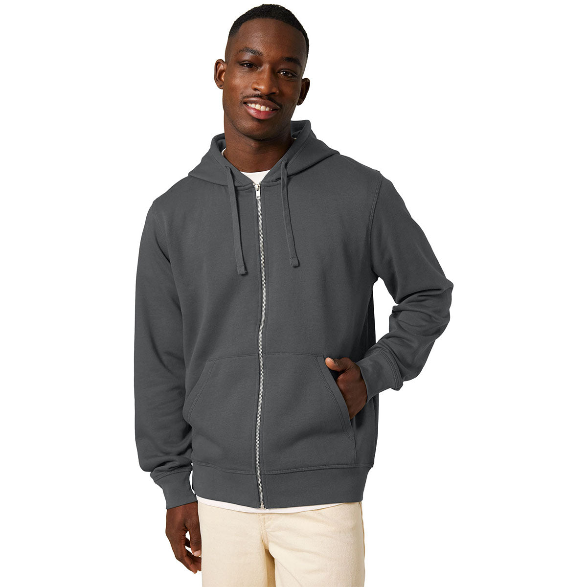Stanley/Stella Unisex Anthracite Mixer Full-Zip Hooded Sweatshirt