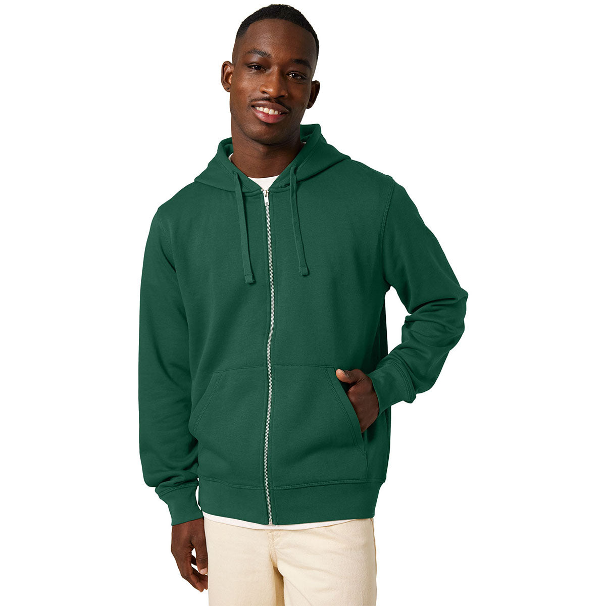 Stanley/Stella Unisex Bottle Green Mixer Full-Zip Hooded Sweatshirt