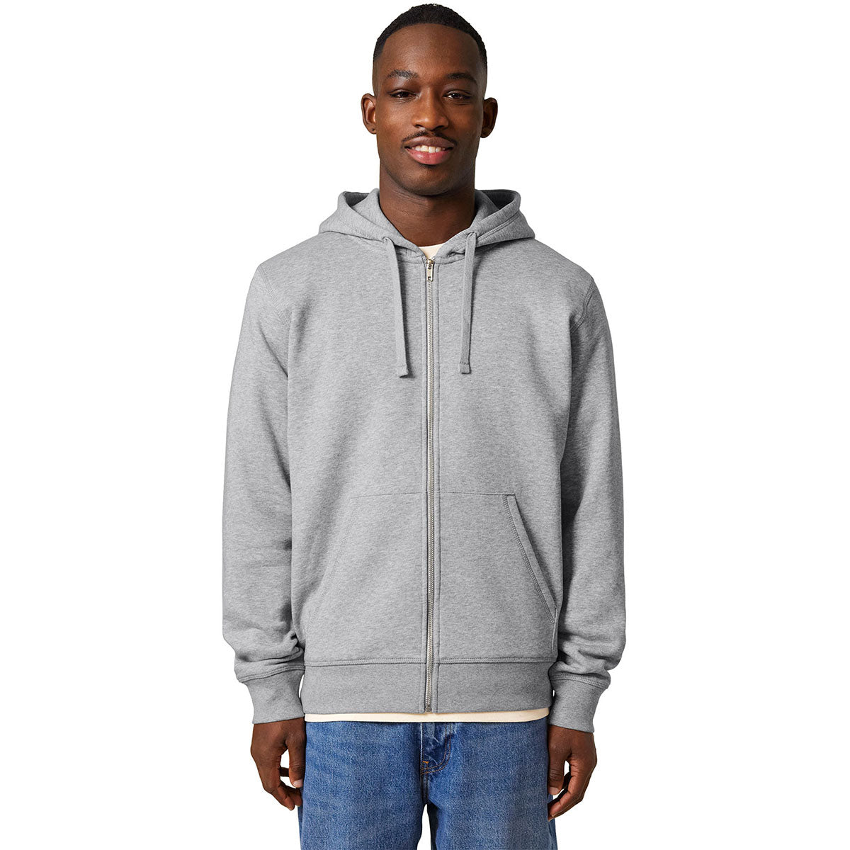 Stanley/Stella Unisex Heather Grey Mixer Full-Zip Hooded Sweatshirt