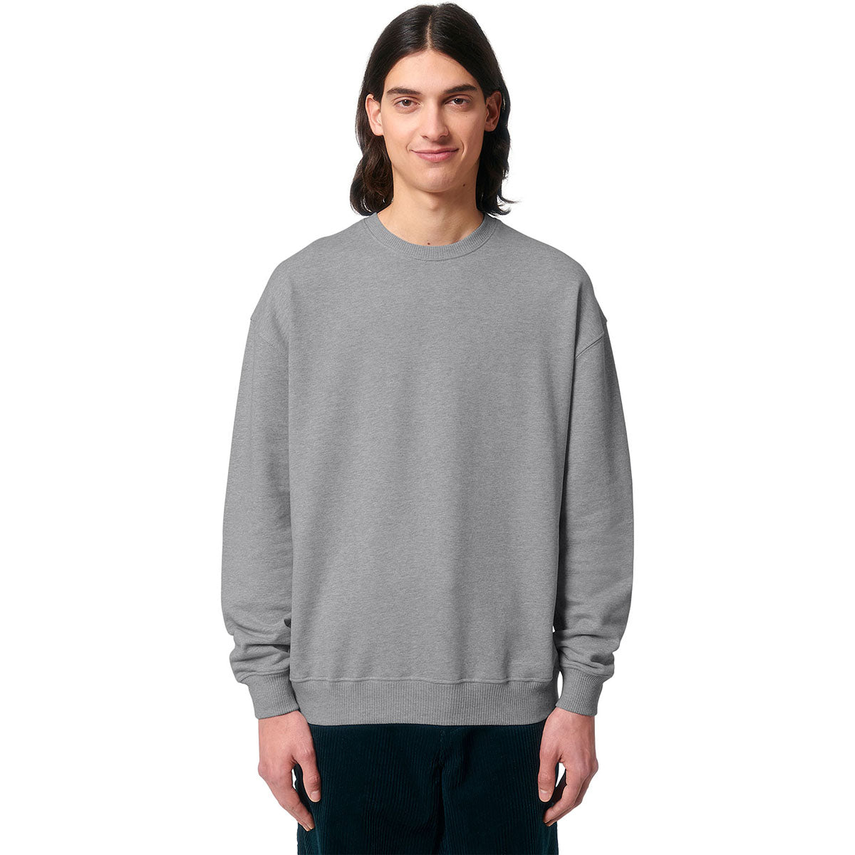 Stanley/Stella Unisex Heather Grey Ledger Dry Crewneck Sweatshirt