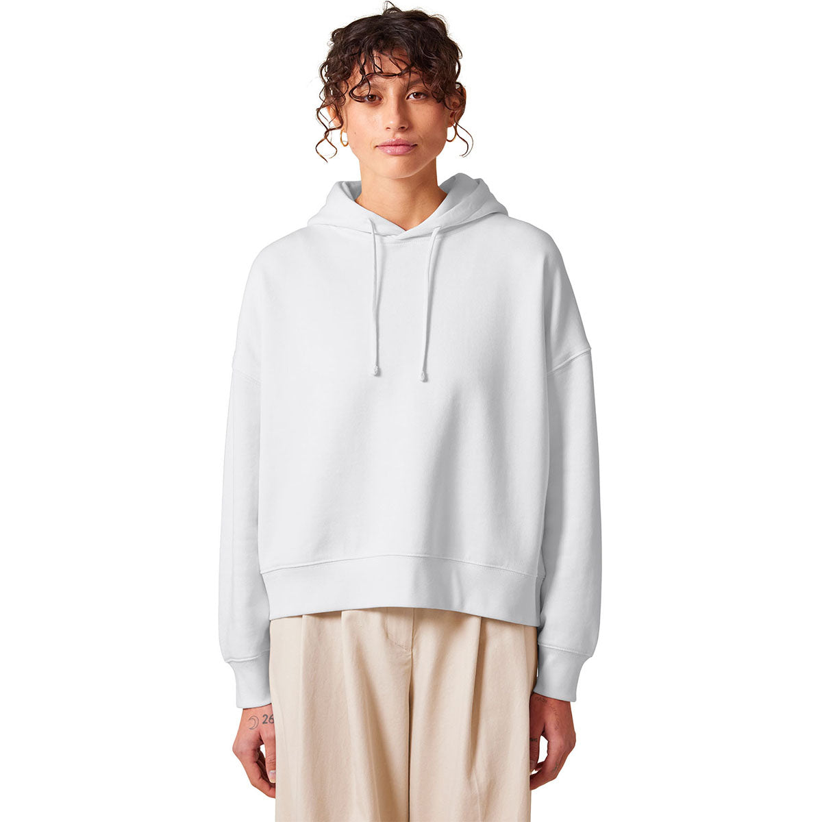 Stanley/Stella Women's White Stella Nora Hooded Sweatshirt