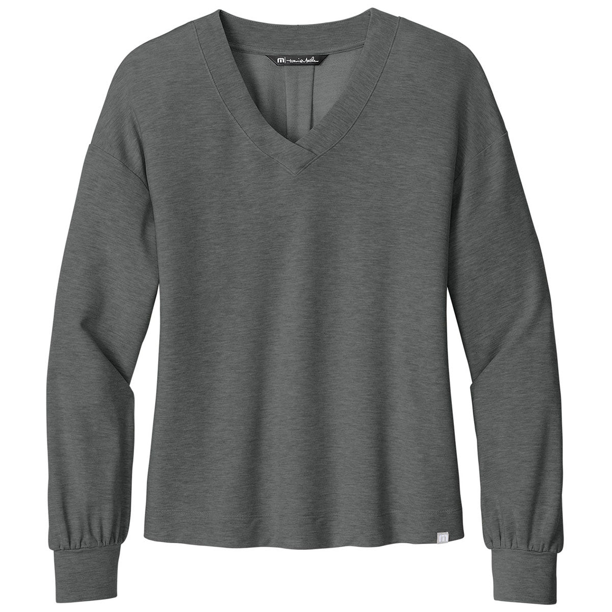 TravisMathew Women's Dark Grey Heather Long Weekend V-Neck