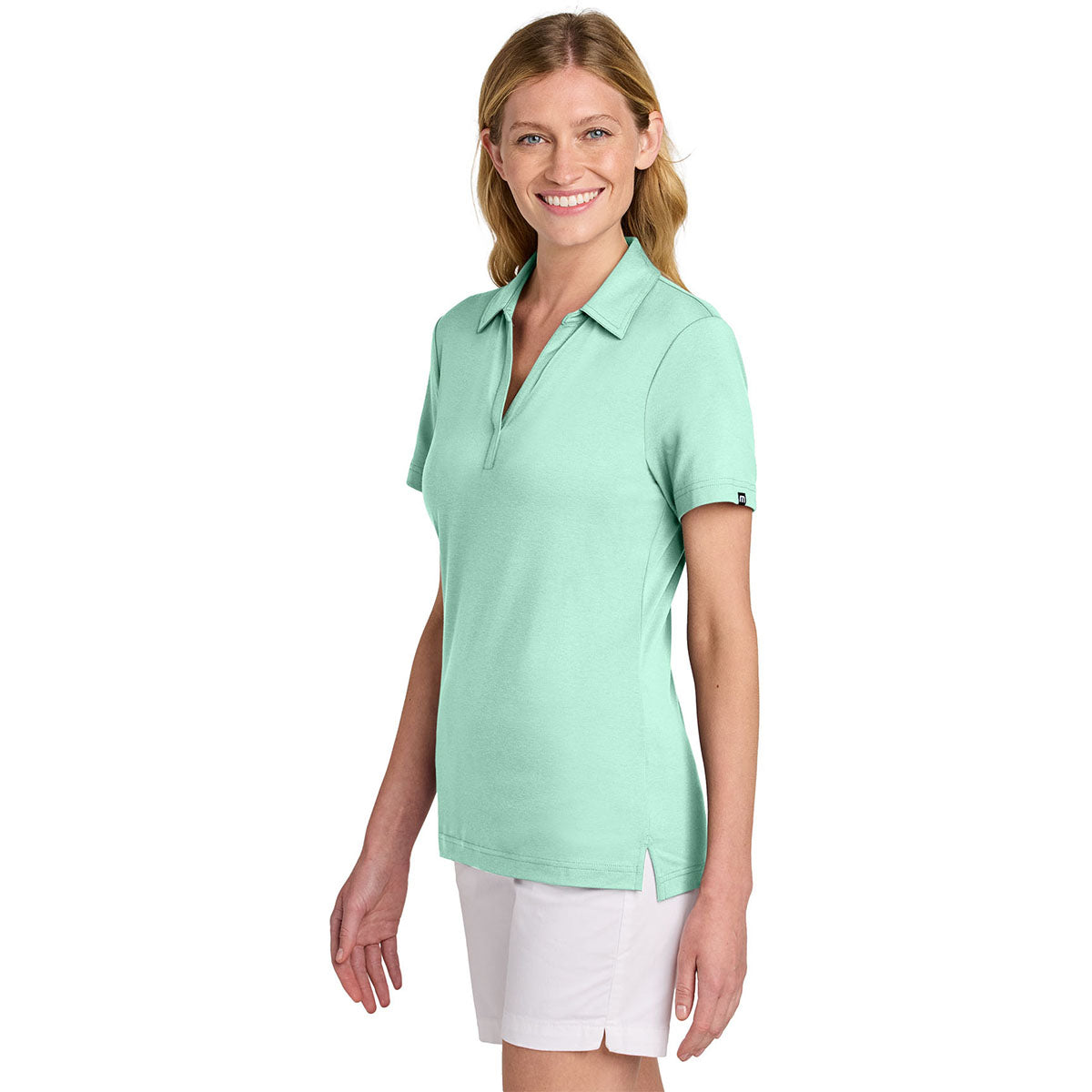TravisMathew Women's Mint Glenview Solid Polo