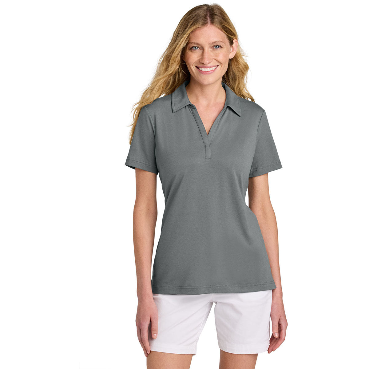 TravisMathew Women's Quiet Shade Grey Glenview Solid Polo