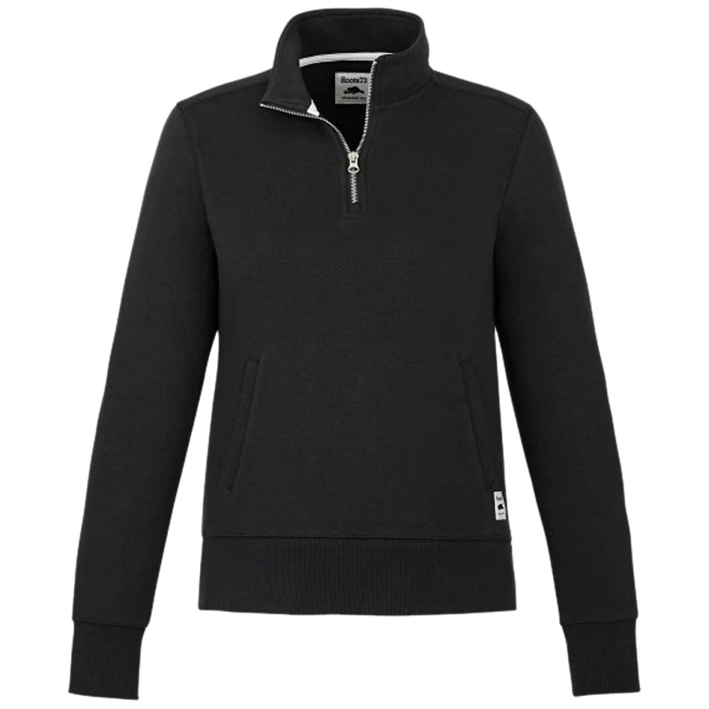 Roots73 Women's Black Paddlecreek Sueded Fleece Quarter Zip