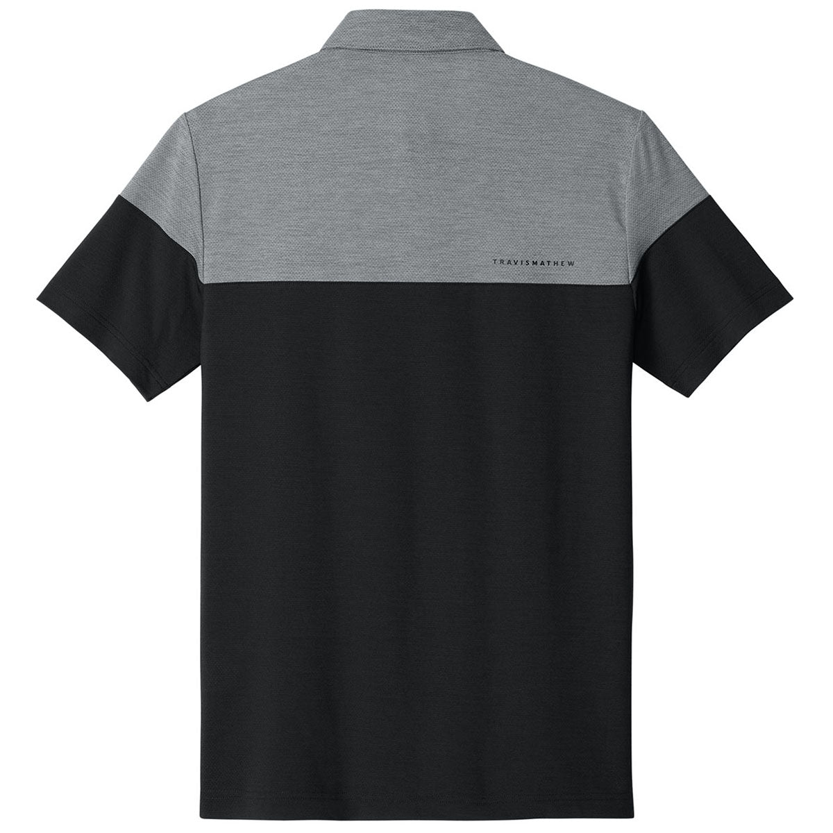 TravisMathew Men's Quiet Shade Grey Heather/Black Onward Colorblock Polo