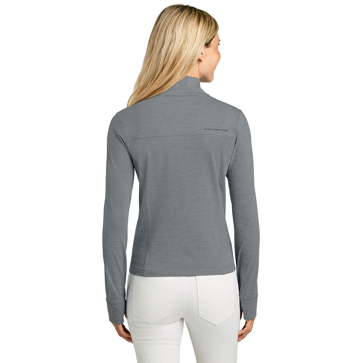 TravisMathew Women's Quiet Shade Grey Heather Onward 1/2-Zip