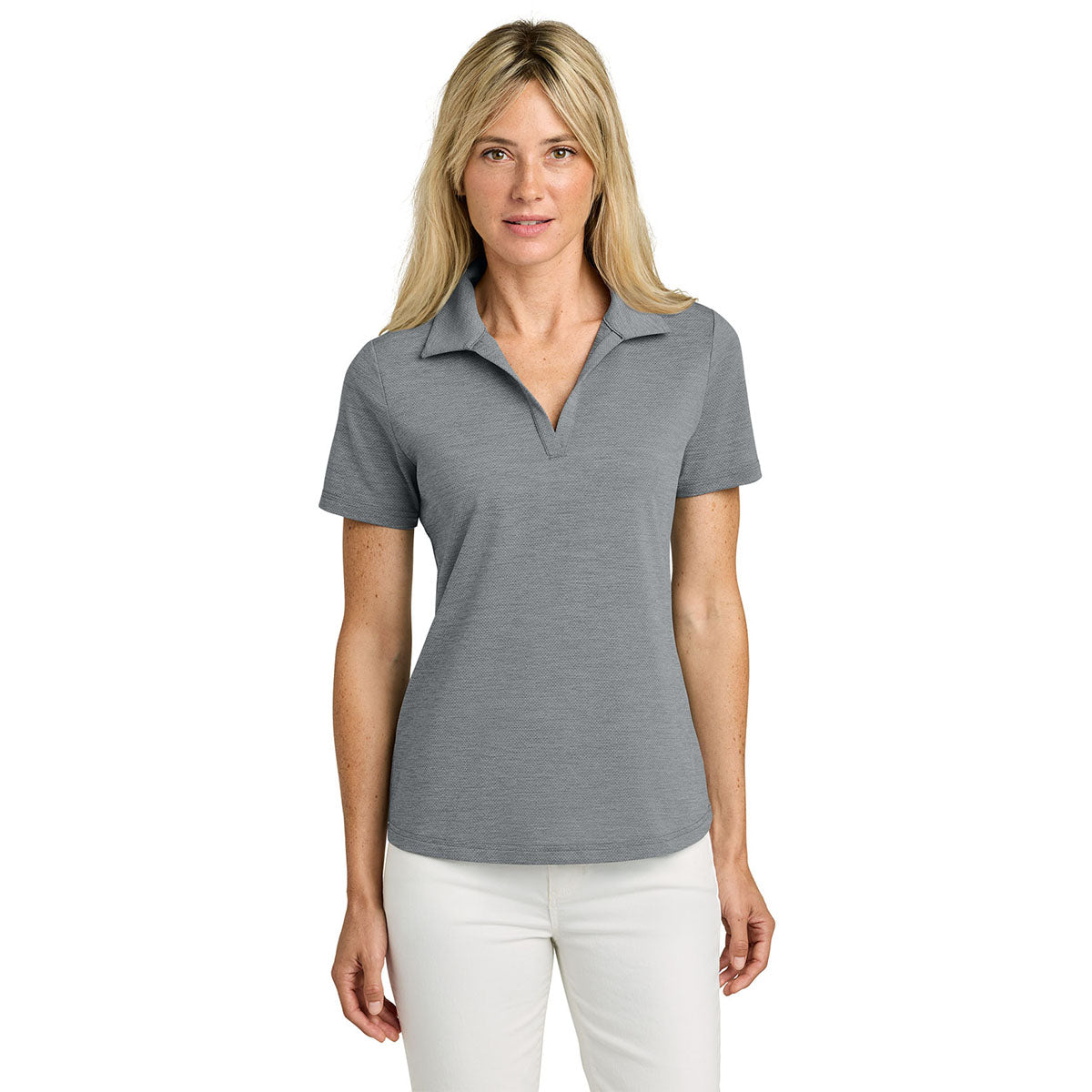 TravisMathew Women's Quiet Shade Grey Heather Onward Polo
