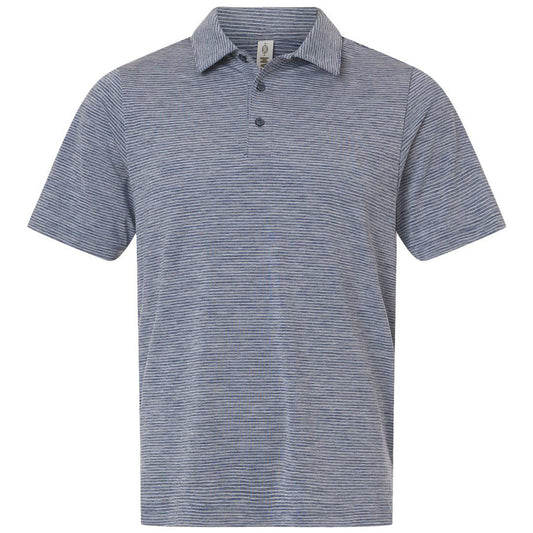 Team 365 Men's Sport Dark Navy Heather/White Relay Heathered Stripe Polo