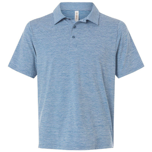 Team 365 Men's Sport Royal Heather/White Relay Heathered Stripe Polo