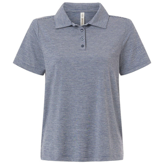 Team 365 Women's Sport Dark Navy Heather/White Relay Heathered Stripe Polo