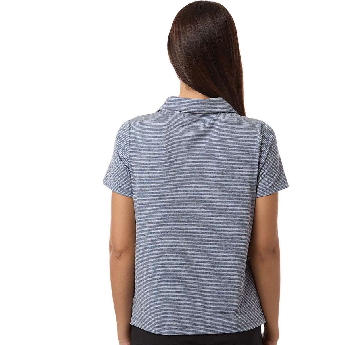 Team 365 Women's Sport Dark Navy Heather/White Relay Heathered Stripe Polo