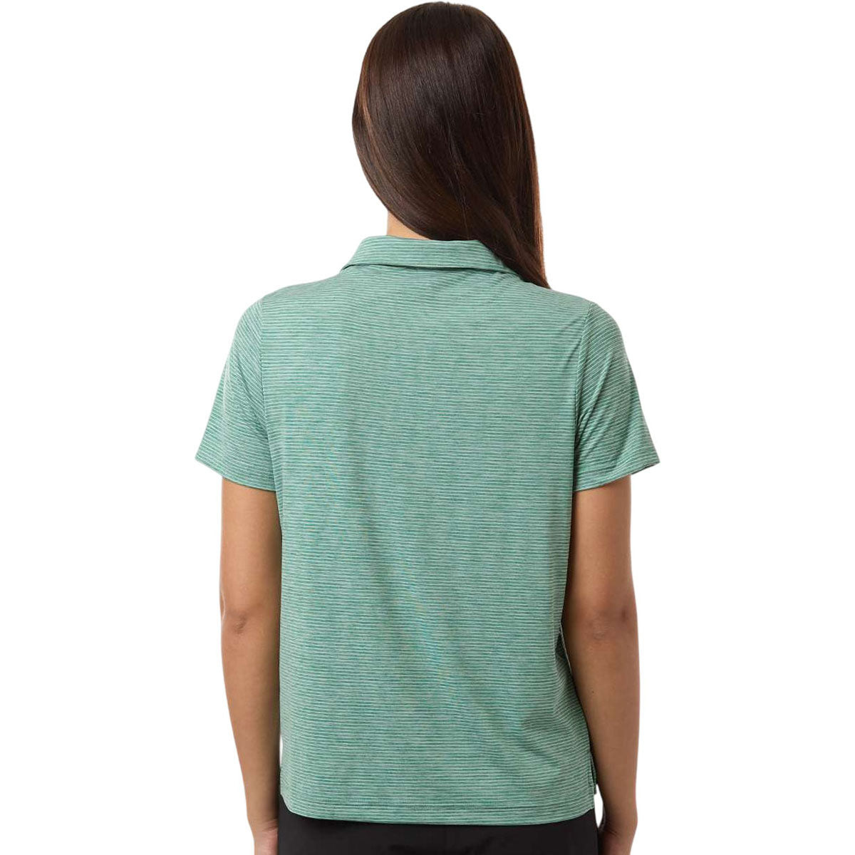 Team 365 Women's Sport Forest Heather/White Relay Heathered Stripe Polo